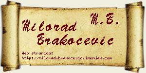 Milorad Brakočević vizit kartica